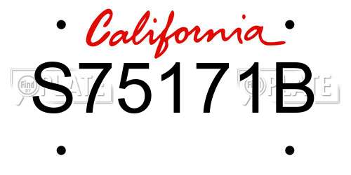 S75171B California License Plate