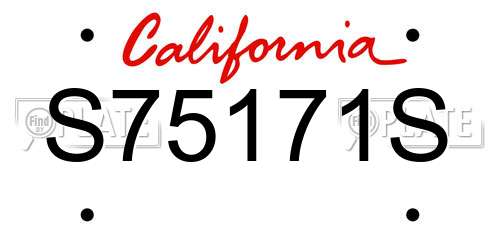 S75171S California License Plate
