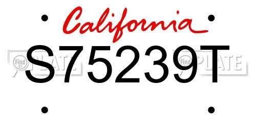 S75239T California License Plate