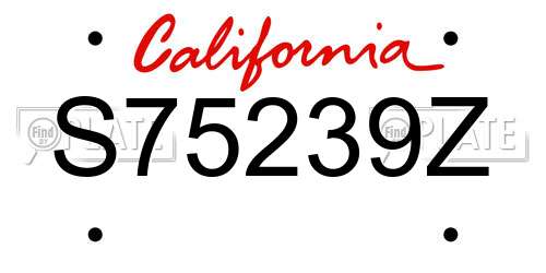 S75239Z California License Plate