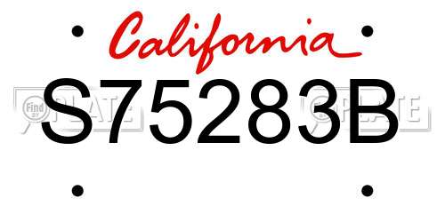 S75283B California License Plate