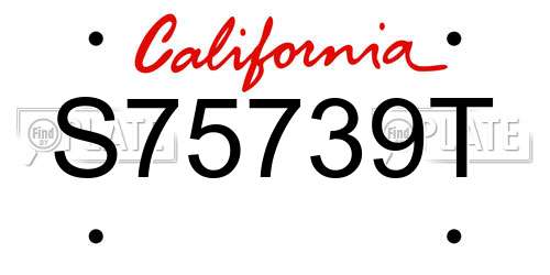S75739T California License Plate