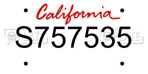 S757535 California License Plate