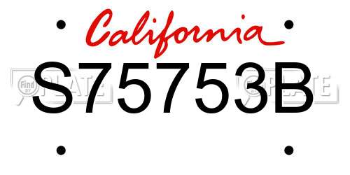 S75753B California License Plate