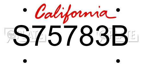 S75783B California License Plate