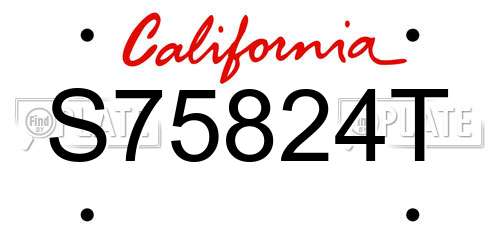 S75824T California License Plate