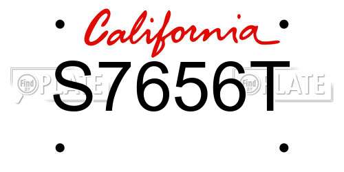 S7656T California License Plate