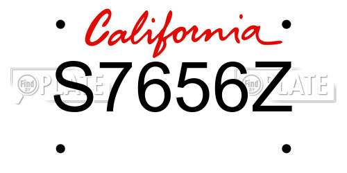 S7656Z California License Plate