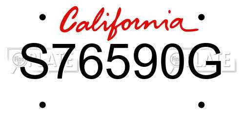S76590G California License Plate