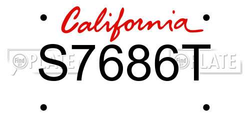 S7686T California License Plate