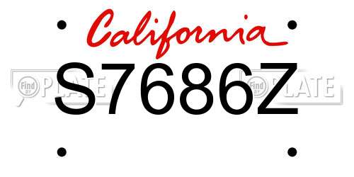 S7686Z California License Plate