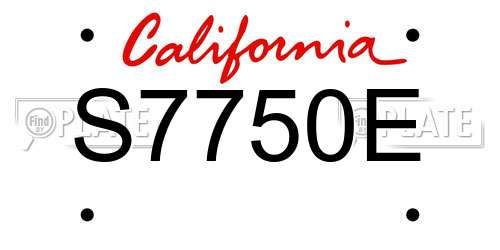 S7750E California License Plate