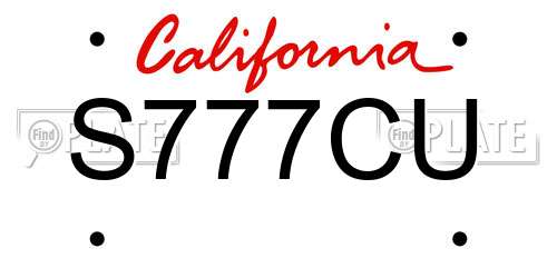 S777CU California License Plate