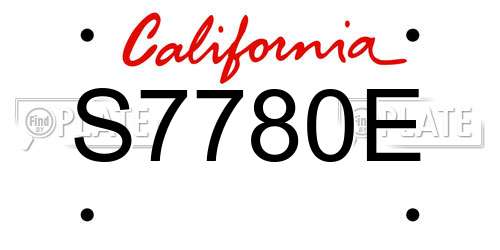 S7780E California License Plate