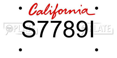S7789I California License Plate