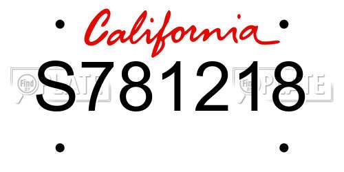S781218 California License Plate
