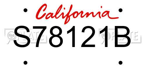 S78121B California License Plate