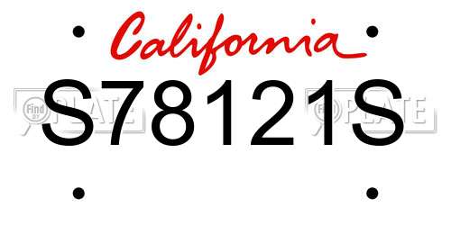 S78121S California License Plate