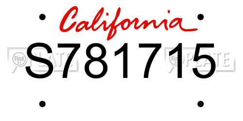 S781715 California License Plate