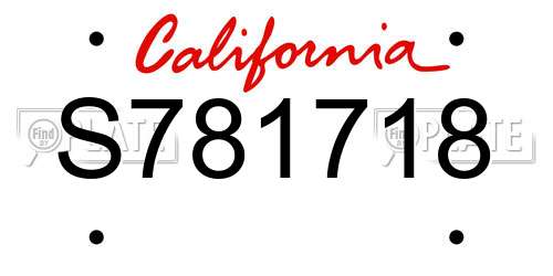 S781718 California License Plate