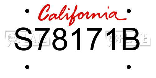 S78171B California License Plate