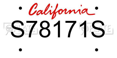 S78171S California License Plate