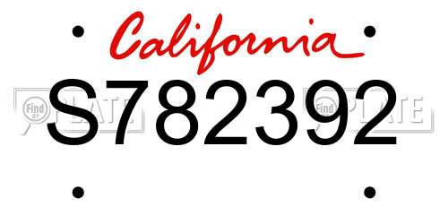 S782392 California License Plate