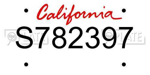 S782397 California License Plate