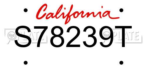 S78239T California License Plate