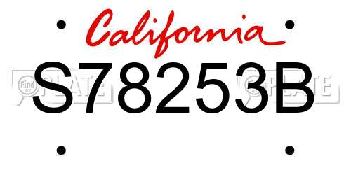 S78253B California License Plate