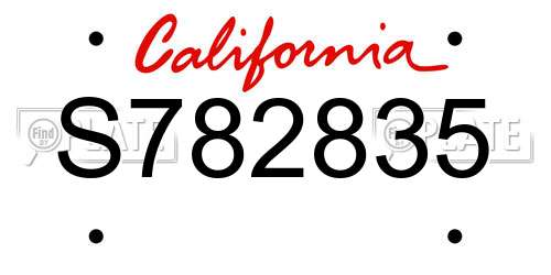 S782835 California License Plate