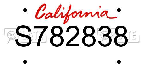 S782838 California License Plate