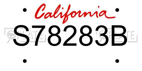 S78283B California License Plate