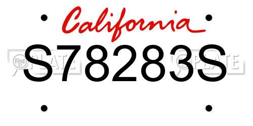 S78283S California License Plate