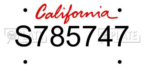 S785747 California License Plate