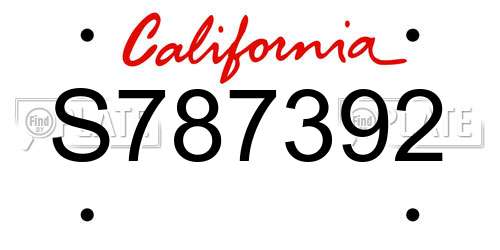 S787392 California License Plate