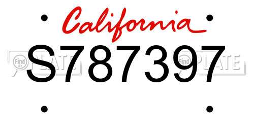 S787397 California License Plate