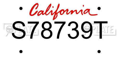 S78739T California License Plate