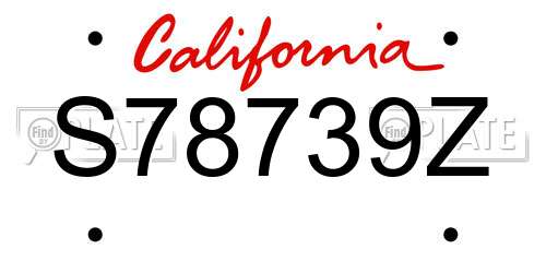 S78739Z California License Plate