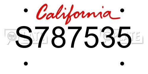 S787535 California License Plate