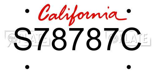 S78787C California License Plate