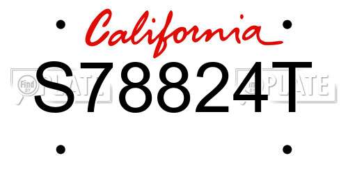 S78824T California License Plate