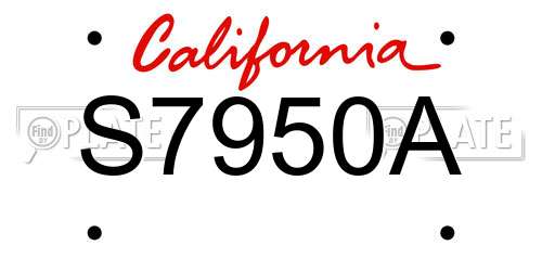 S7950A California License Plate