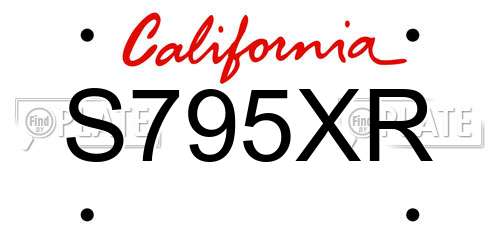 S795XR California License Plate