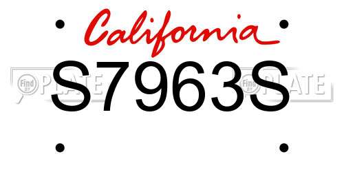 S7963S California License Plate