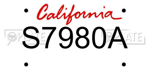 S7980A California License Plate