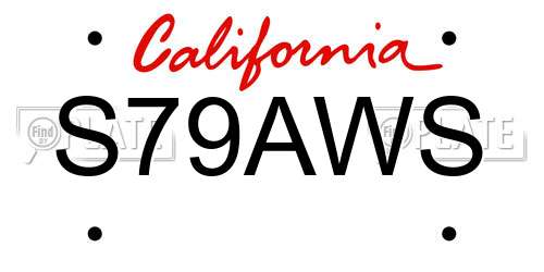 S79AWS California License Plate