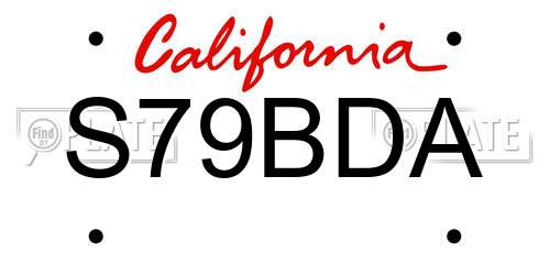 S79BDA California License Plate