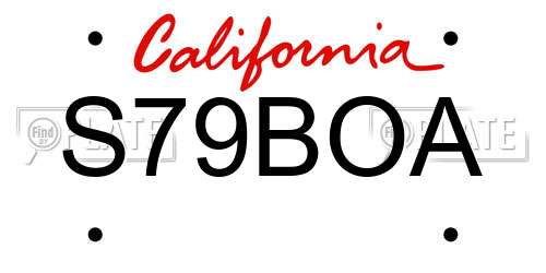 S79BOA California License Plate
