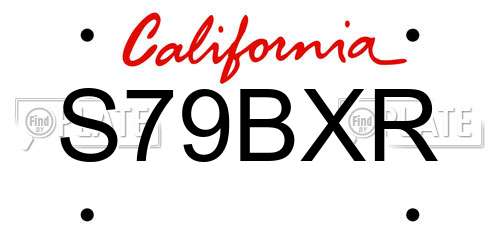 S79BXR California License Plate